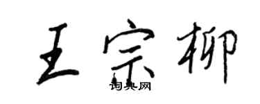 王正良王宗柳行書個性簽名怎么寫
