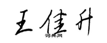 王正良王佳升行書個性簽名怎么寫