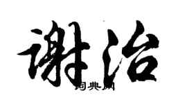 胡問遂謝治行書個性簽名怎么寫