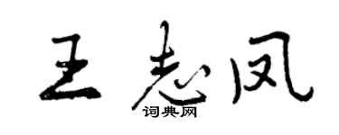 曾慶福王志鳳行書個性簽名怎么寫