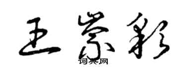 曾慶福王崇彩草書個性簽名怎么寫