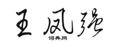 駱恆光王鳳強行書個性簽名怎么寫