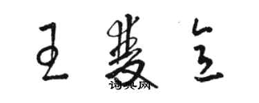 駱恆光王雙意草書個性簽名怎么寫