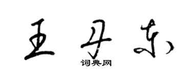 梁錦英王丹東草書個性簽名怎么寫