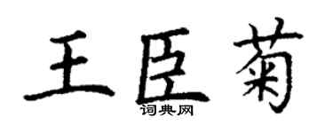 丁謙王臣菊楷書個性簽名怎么寫
