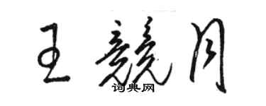 駱恆光王競月草書個性簽名怎么寫