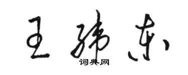 駱恆光王緯東草書個性簽名怎么寫