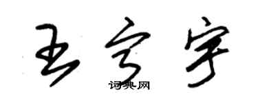 朱錫榮王寧宇草書個性簽名怎么寫