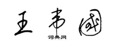 梁錦英王韋國草書個性簽名怎么寫