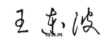 駱恆光王東波草書個性簽名怎么寫