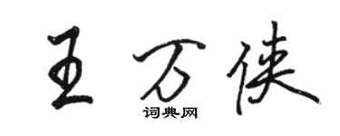 駱恆光王萬俠行書個性簽名怎么寫