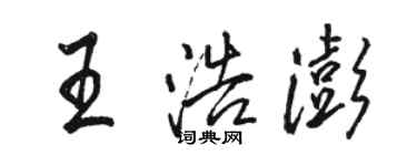 駱恆光王浩澎行書個性簽名怎么寫