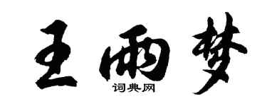 胡問遂王雨夢行書個性簽名怎么寫