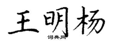丁謙王明楊楷書個性簽名怎么寫