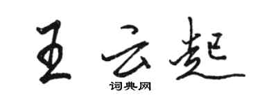 駱恆光王雲起行書個性簽名怎么寫