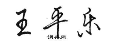 駱恆光王平樂行書個性簽名怎么寫