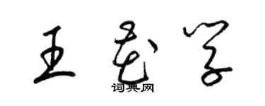 梁錦英王花學草書個性簽名怎么寫