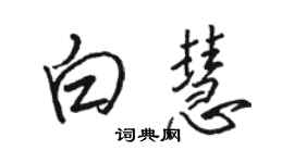 駱恆光白慧行書個性簽名怎么寫
