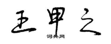 曾慶福王甲之草書個性簽名怎么寫