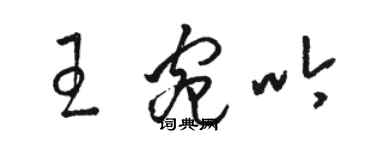 駱恆光王宛吟草書個性簽名怎么寫