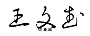 曾慶福王文武草書個性簽名怎么寫