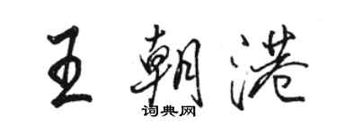 駱恆光王朝港行書個性簽名怎么寫
