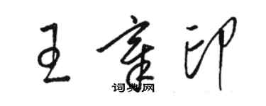 駱恆光王章印草書個性簽名怎么寫