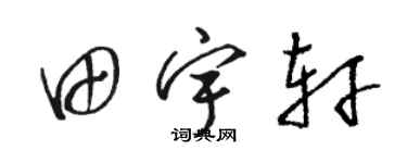 駱恆光田宇軒草書個性簽名怎么寫