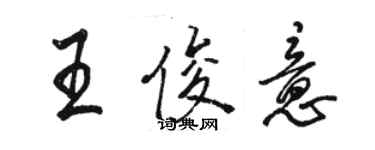 駱恆光王俊意行書個性簽名怎么寫