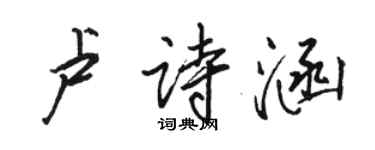 駱恆光盧詩涵行書個性簽名怎么寫