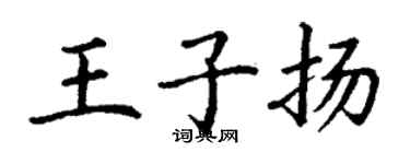 丁謙王子揚楷書個性簽名怎么寫
