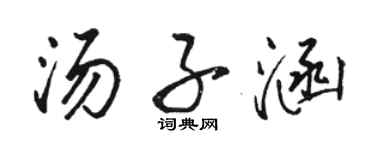 駱恆光湯子涵行書個性簽名怎么寫
