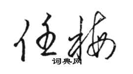 駱恆光任梅草書個性簽名怎么寫