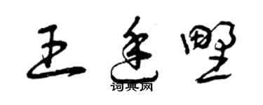 曾慶福王廷野草書個性簽名怎么寫