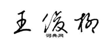 梁錦英王俊柳草書個性簽名怎么寫