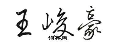 駱恆光王峻豪行書個性簽名怎么寫