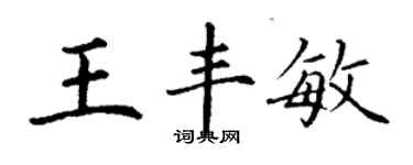 丁謙王豐敏楷書個性簽名怎么寫