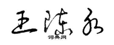 曾慶福王陳水草書個性簽名怎么寫