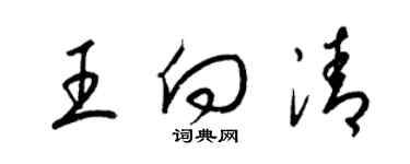 梁錦英王向清草書個性簽名怎么寫