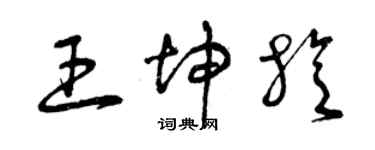 曾慶福王坤旋草書個性簽名怎么寫