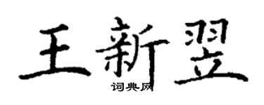 丁謙王新翌楷書個性簽名怎么寫