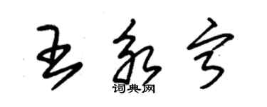 朱錫榮王永寧草書個性簽名怎么寫