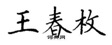 丁謙王春枚楷書個性簽名怎么寫