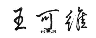 駱恆光王可維行書個性簽名怎么寫