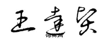 曾慶福王達賢草書個性簽名怎么寫