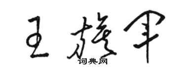 駱恆光王旗軍草書個性簽名怎么寫