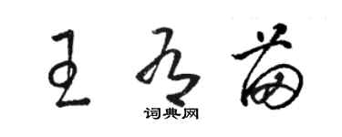 駱恆光王有苗草書個性簽名怎么寫