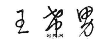 駱恆光王希男草書個性簽名怎么寫