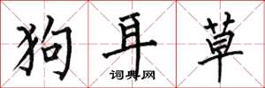 何伯昌狗耳草楷書怎么寫