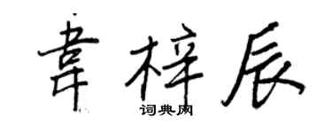 王正良韋梓辰行書個性簽名怎么寫